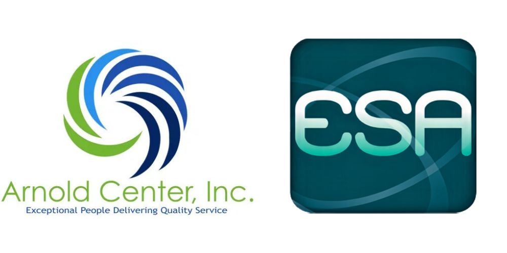 Logos for Arnold Center Inc and Midland County ESA